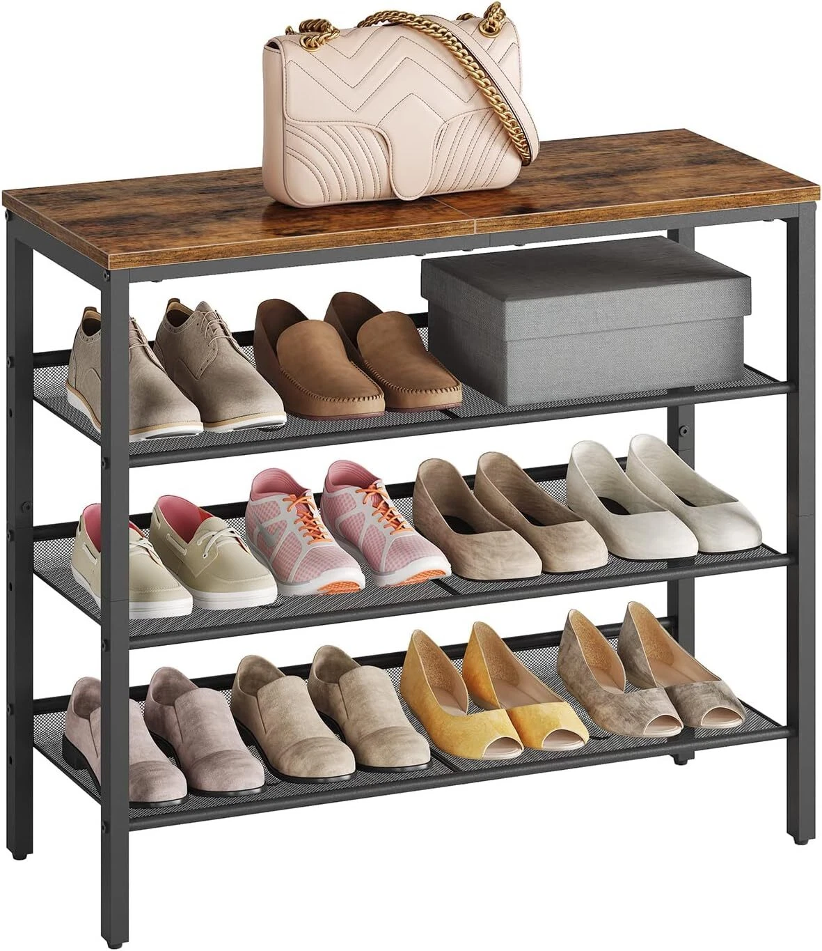 HOOBRO Shoe Rack Shoe Shelf 4-Tier Shoe Organizer 